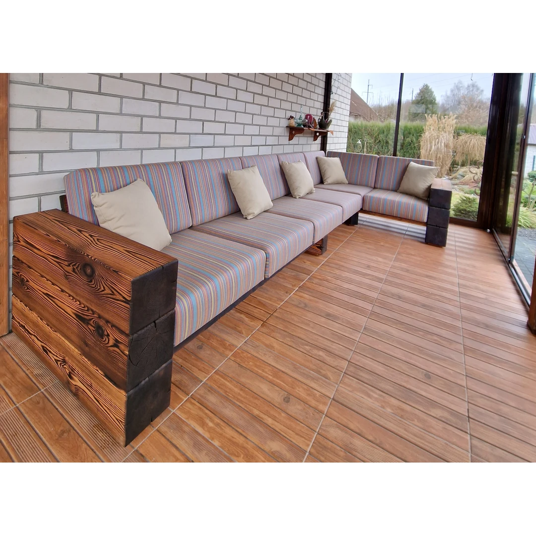 Kampinė lauko sofa 1.65m x 3.45m ¦ TIMBER - Foteliai, sofos