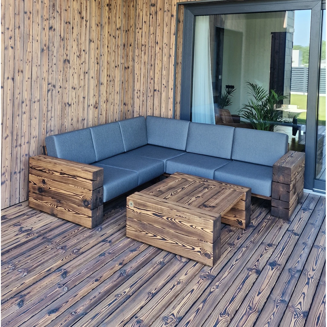 Kampinė lauko sofa 2.25m – erdvi 5 vietų