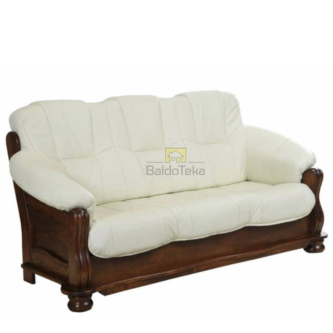 Natūralios odos ir ąžuolo masyvo sofos