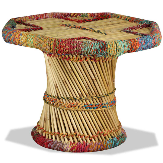 Kavos staliukas, bambukas, su megztomis detalėmis - Žurnaliniai (kavos) staliukai