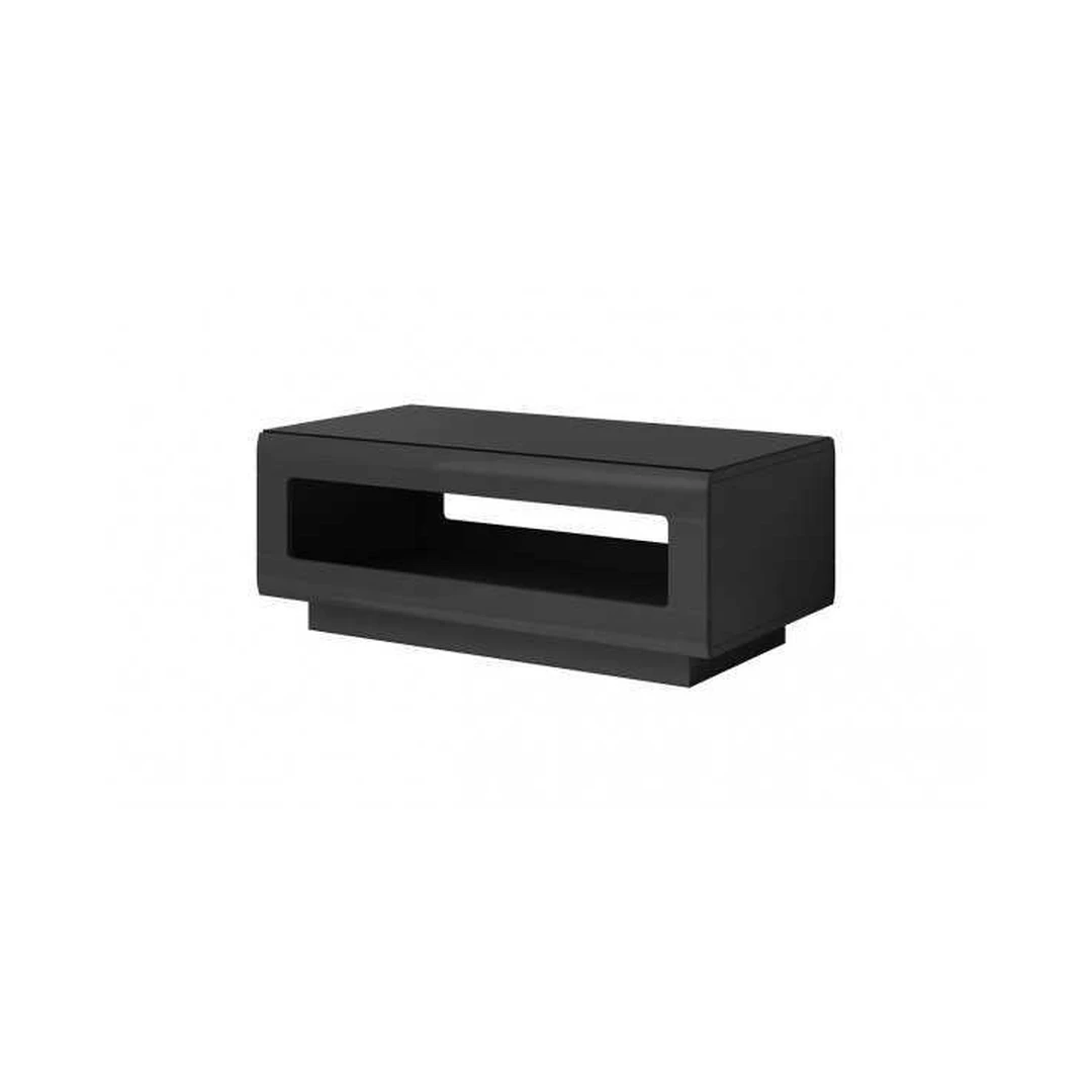 Ergonomiškas stalas su antracito blizgesiu ir juodu stiklu