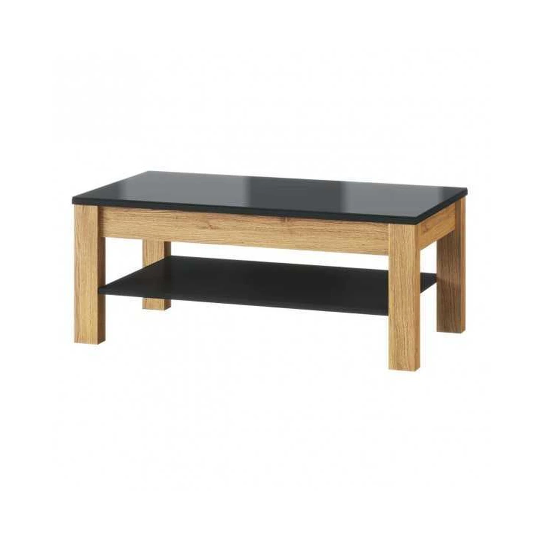 Įspūdingas Camargue ąžuolo ir blizgios juodos spalvos stalas su stiklo viršūne