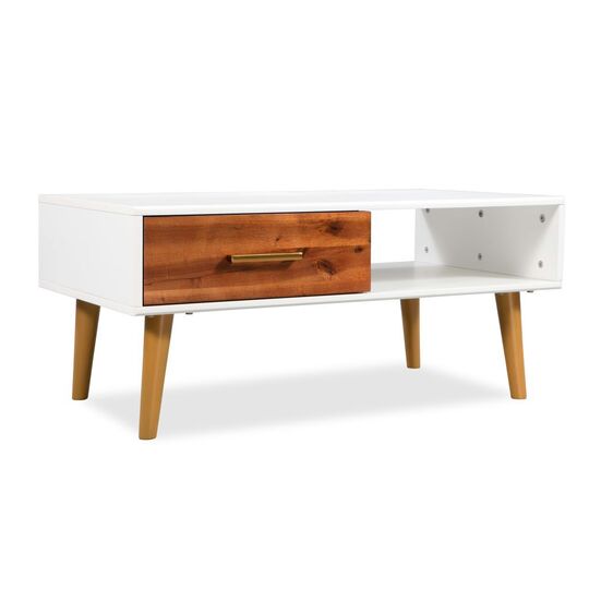 Kavos staliukas, masyvi akacijos mediena, 90x50x40cm - Žurnaliniai (kavos) staliukai