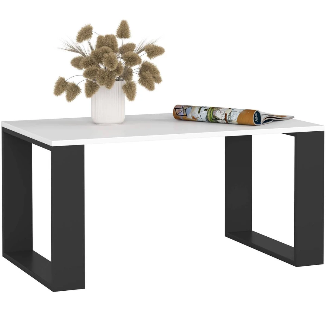 Kavos staliukas NOX, baltos/juodos spalvos, 92 × 45 × 53 cm - Žurnaliniai (kavos) staliukai