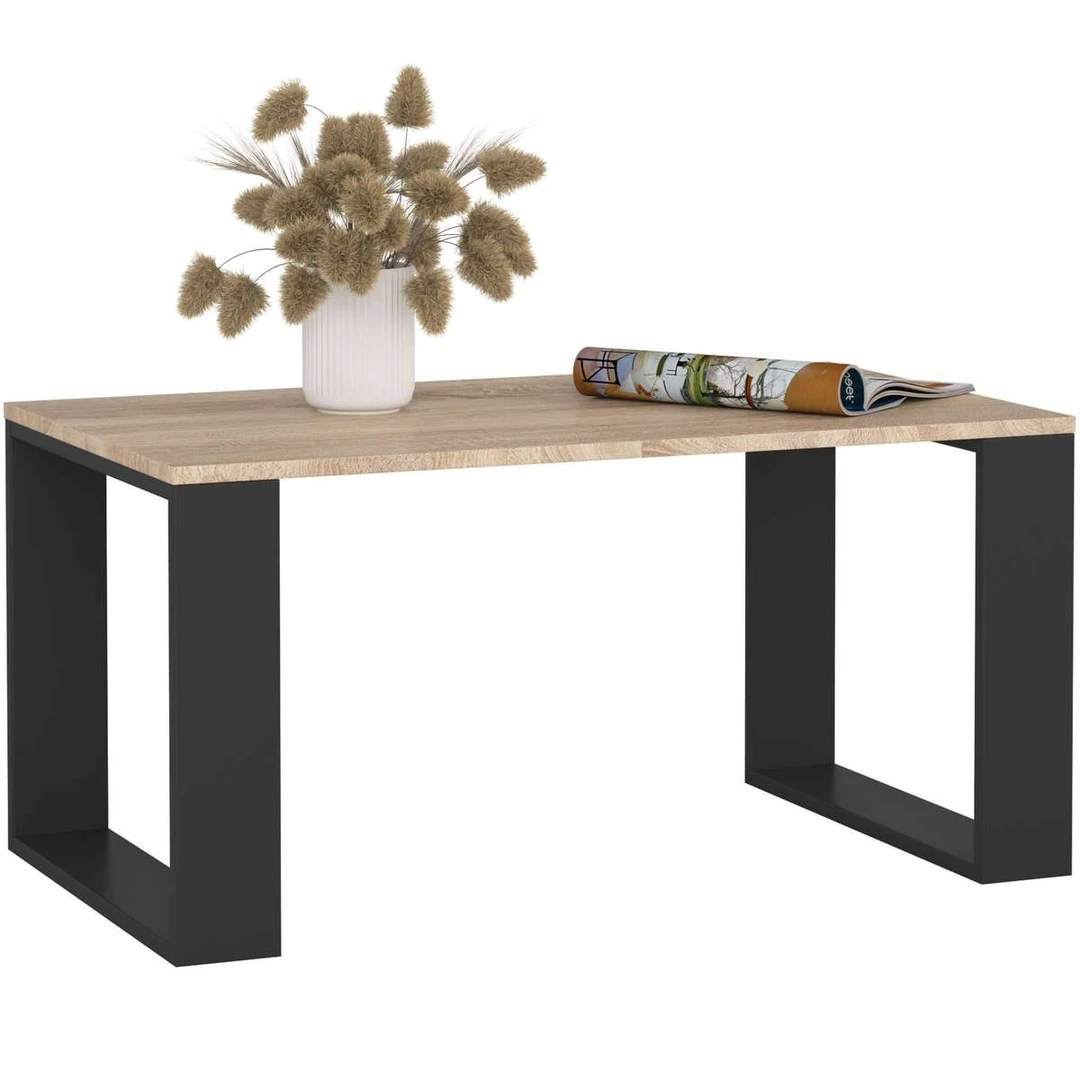 Kavos staliukas NOX, su papildoma lentyna, rudos/juodos spalvos, 92 × 45 × 53 cm - Žurnaliniai (kavos) staliukai
