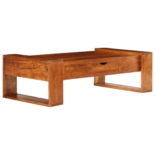Kavos staliukas, rudas, 100x50x30cm, akacijos medienos masyvas - Žurnaliniai (kavos) staliukai