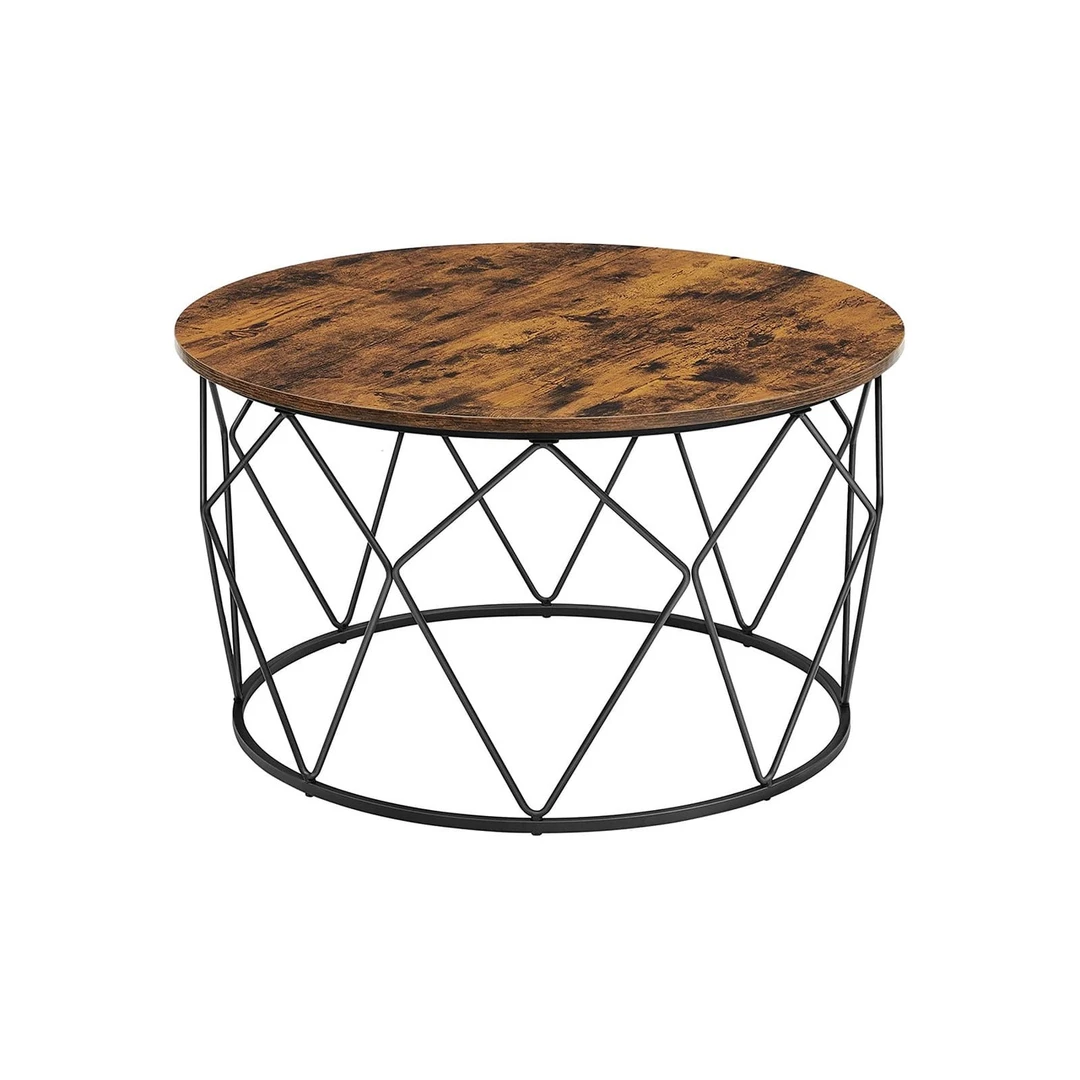 Vintažinis kavos staliukas ruda-juoda