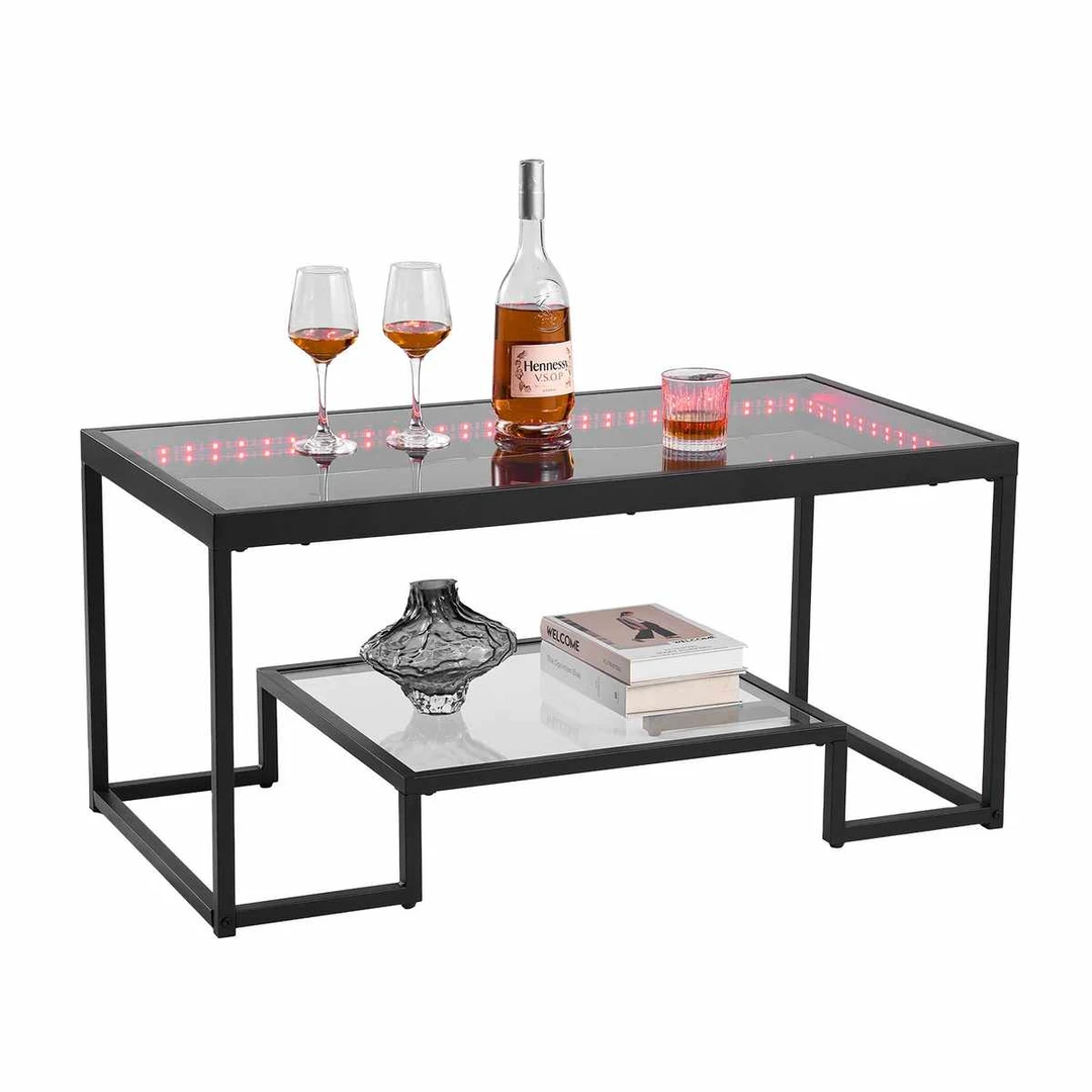 Kavos staliukas VEVOR ZH630, 2 pakopos, 100 × 51 × 48 cm - Žurnaliniai (kavos) staliukai
