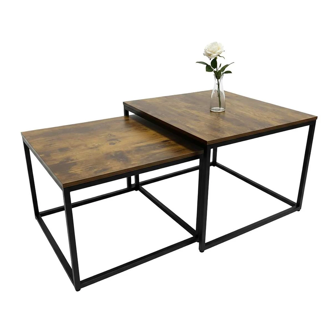 Kavos staliukų komplektas Relaxdays, 2 vnt, 75 × 42 × 75 cm - Žurnaliniai (kavos) staliukai