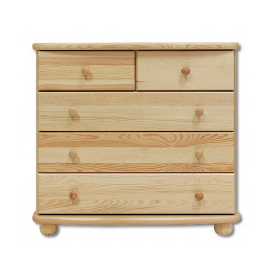 Erdvus pušies medžio spintos stalčius su natūralia tekstūra