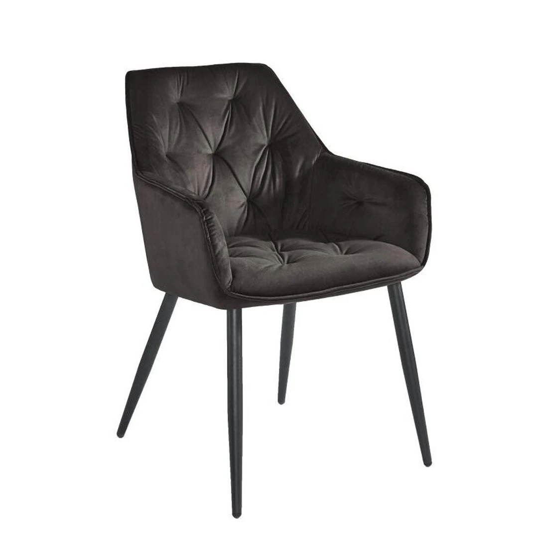 Elegantiška veliūrinė kėdė BEL su metalinėmis kojomis