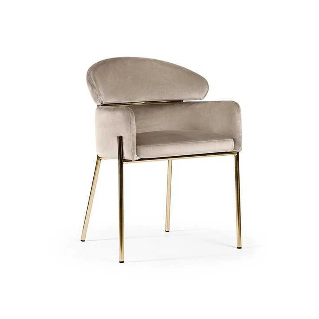 Auksinės kojelės ir smėlio spalvos kėdė BREDA