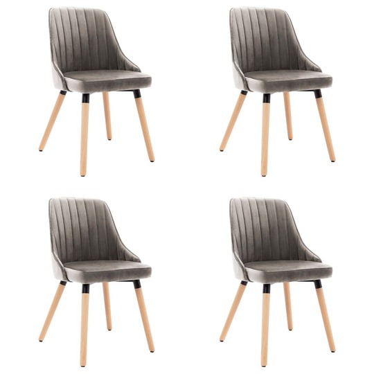 Kėdės, 4 vnt., šviesiai pilkas aksomas - Kėdės
