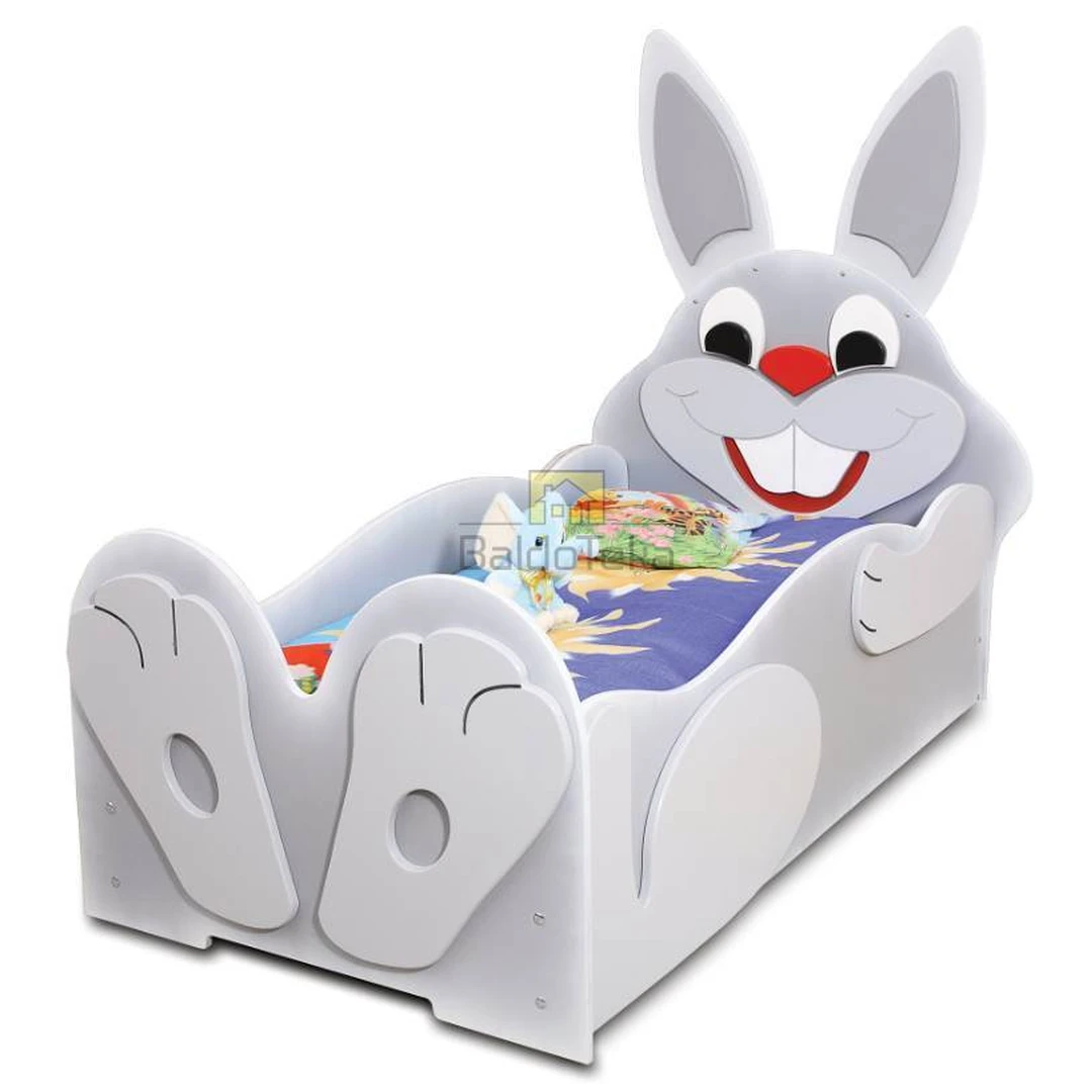 Ergonomiška medinė lova su tvirtomis grotelėmis ir čiužiniu