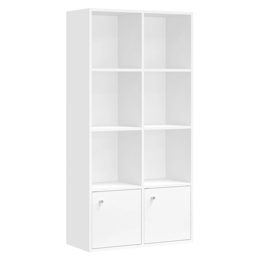 Knygų lentyna VASAGLE LBC33WT, 3 durelės, Balta, 65,8 × 130 × 29 cm - Lentynos