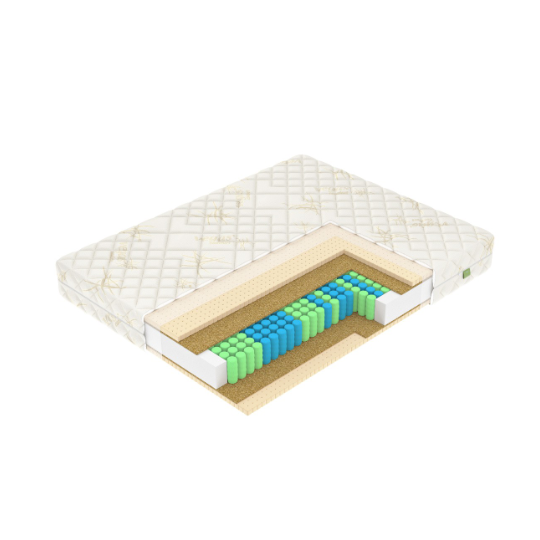 Ekologiškas latekso ir kanapių čiužinys su spyruokliniu bloku