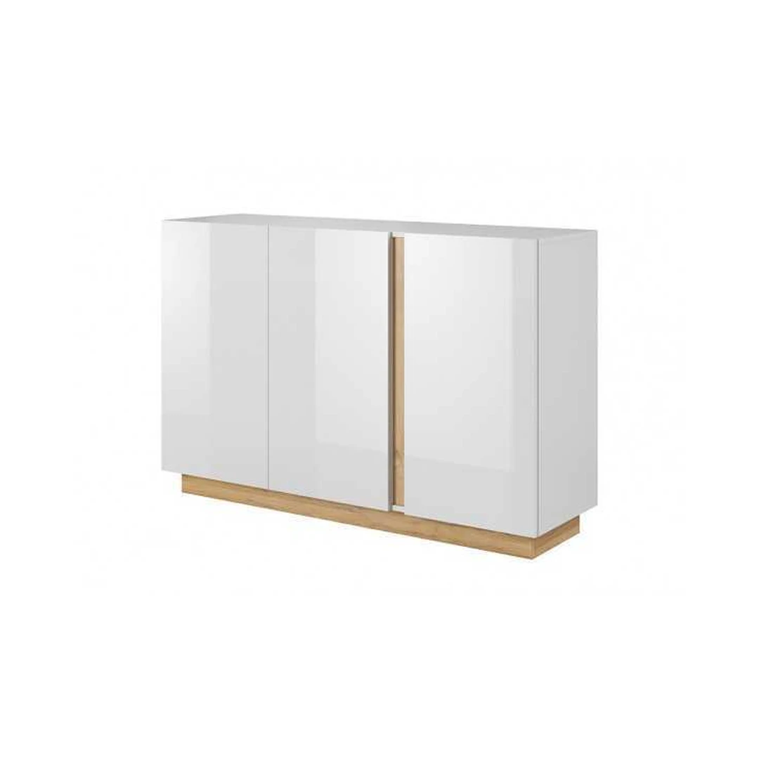 Moderni komoda ARO 2 LI su ąžuolo ir baltos spalvos deriniu