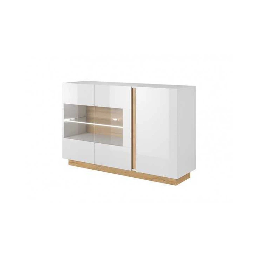 Moderni komoda su stiklais ARO 2 LI, 138 cm