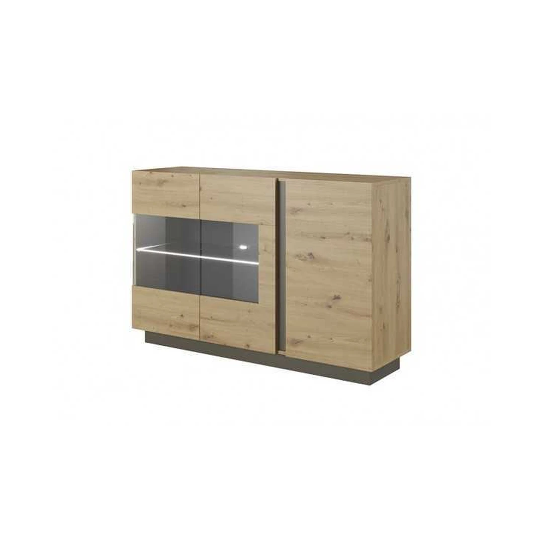 Moderni komoda su stiklais ARO LI, 138 cm