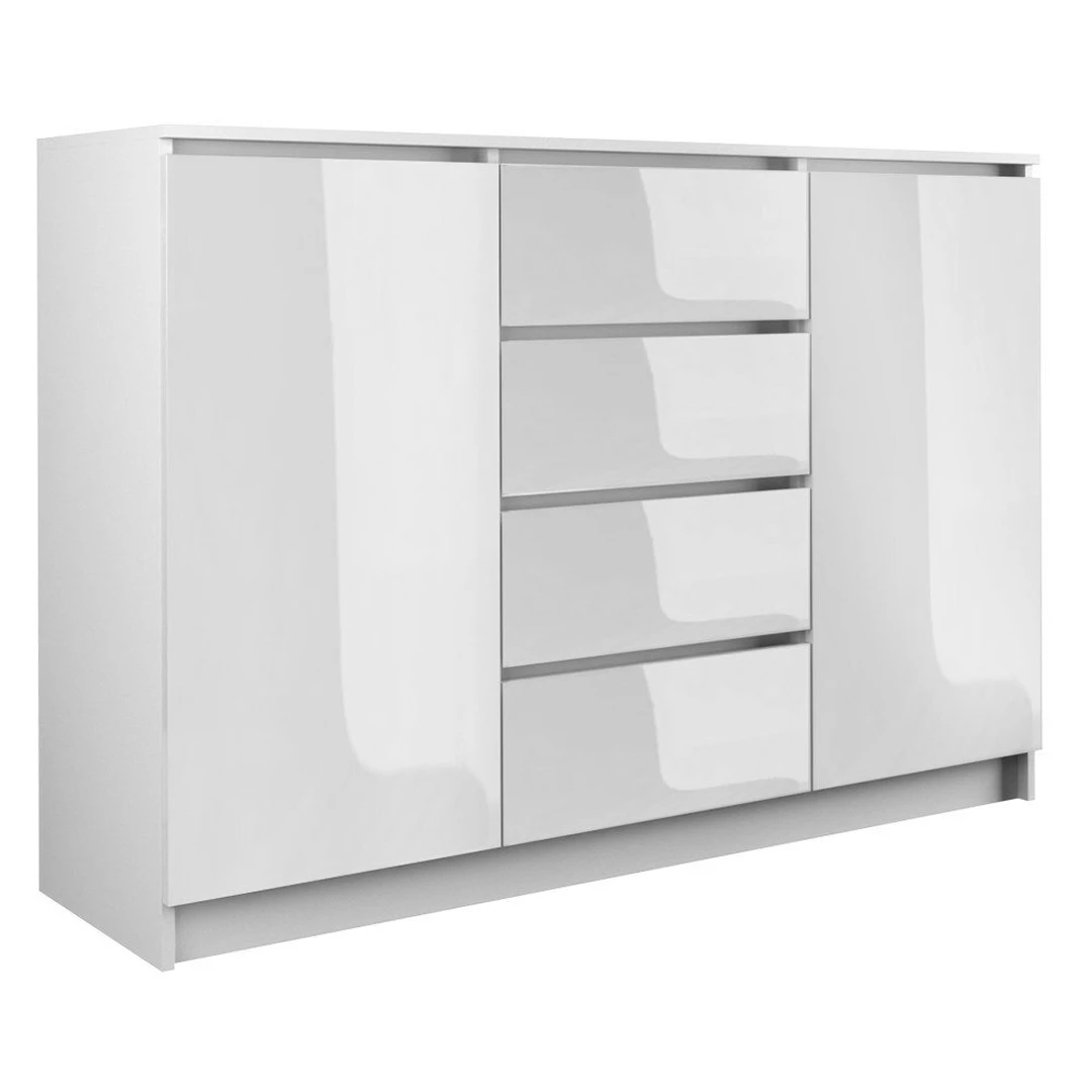 Talpi dviejų durų komoda su keturiais stalčiais