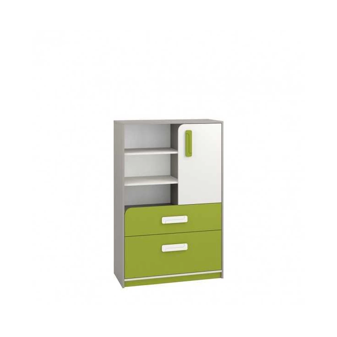 Moderni spinta su pasukamomis durimis ir stalčiais