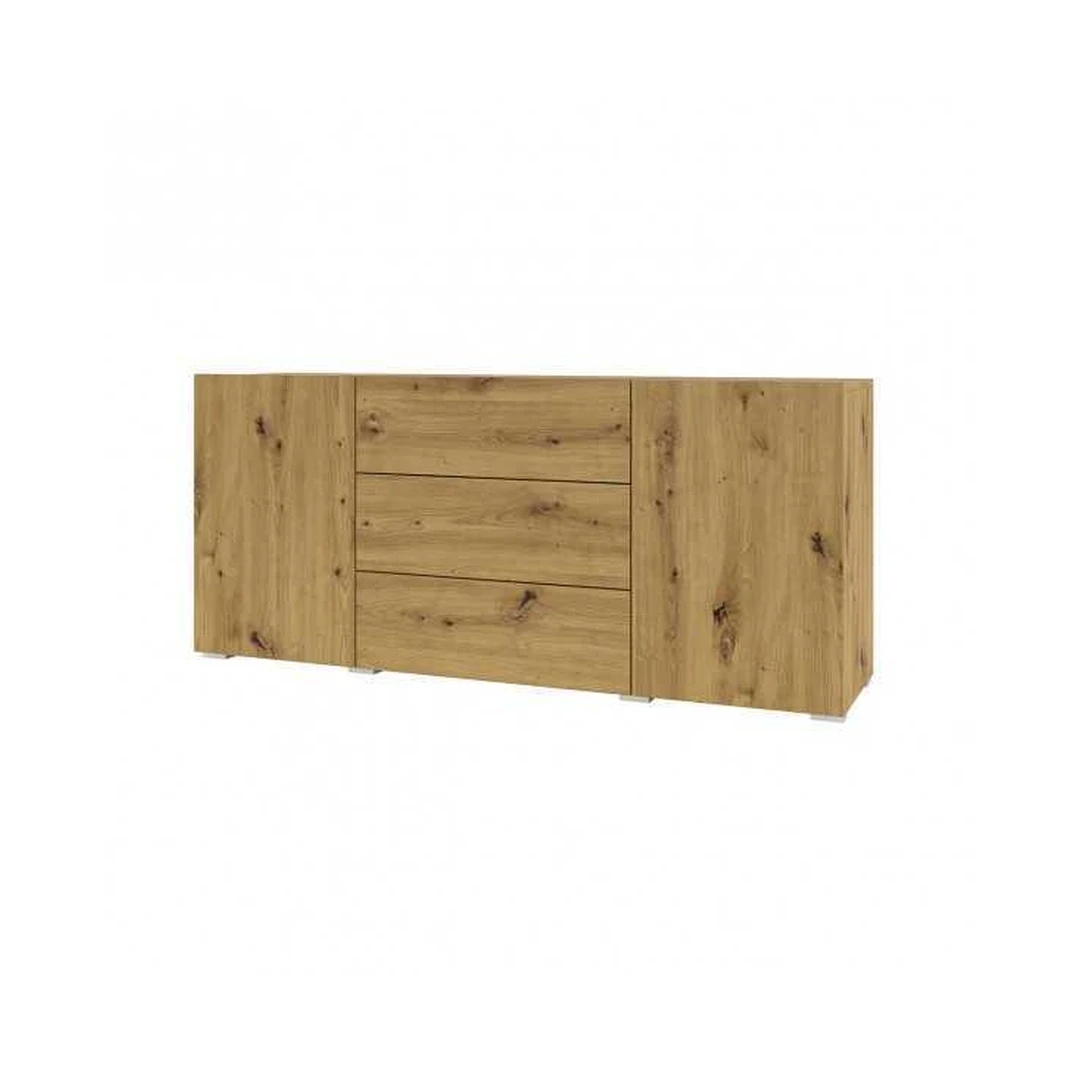 Įspūdingas 140 cm pločio spintos stalčius su paspausk-atidaryk sistema