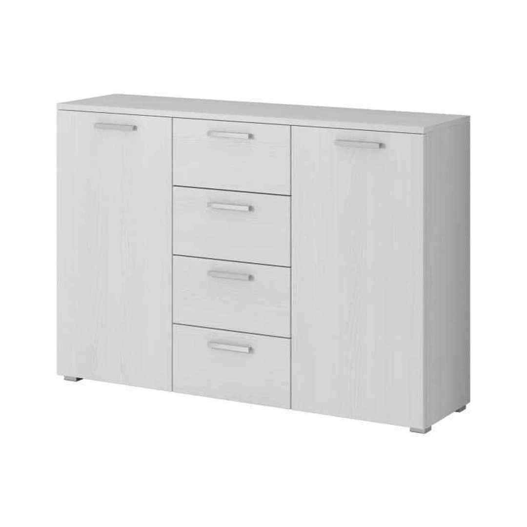 Šiuolaikinis spintas su 2 durimis ir 4 stalčiais