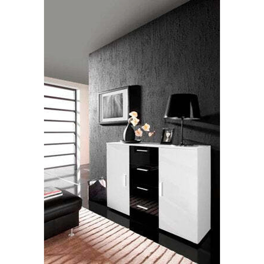 Ergonomiškas spintos modelis su blizgiu MDF priekiu