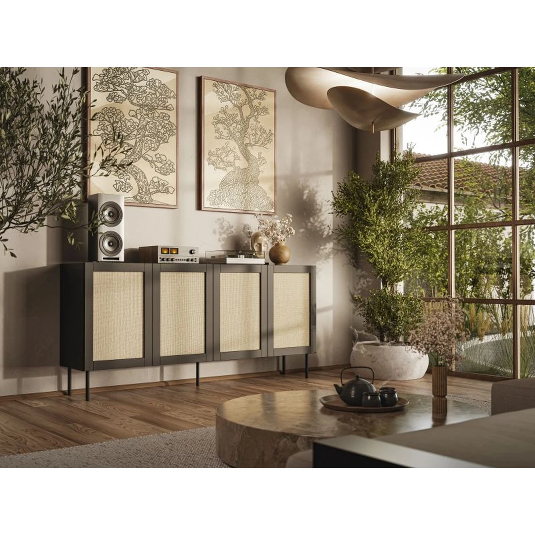 Šiuolaikiška spinta su matiniu MDF korpusu ir PP folija