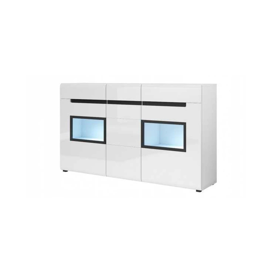 Moderni 3 durų spinta su tylus uždarymu ir LED apšvietimu