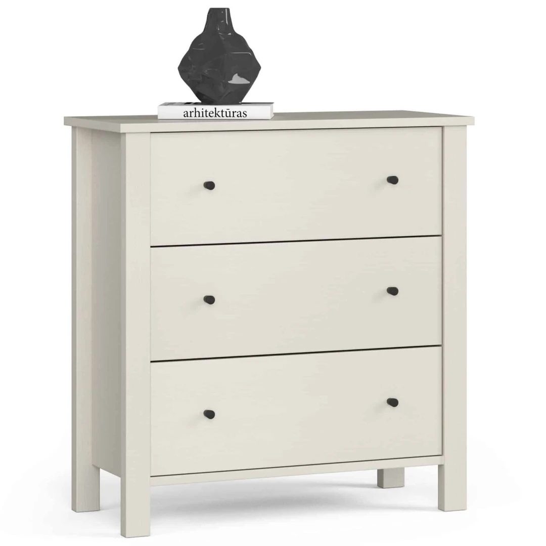 Stilinga pilka komoda su atspariais stalčiais