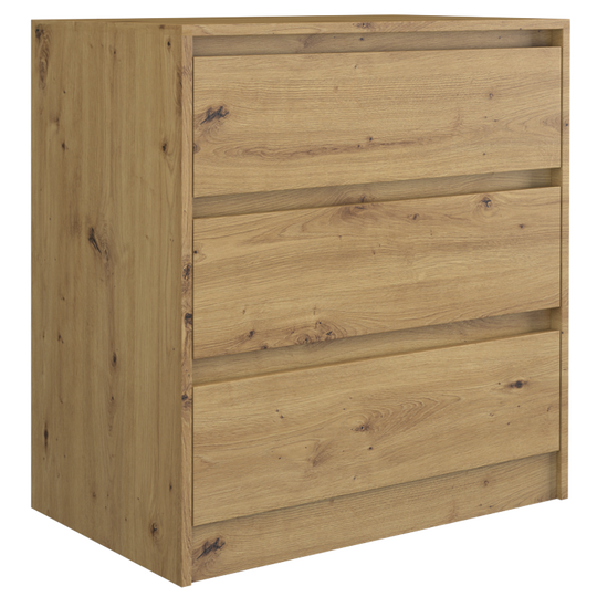 Trijų stalčių komoda rudos spalvos