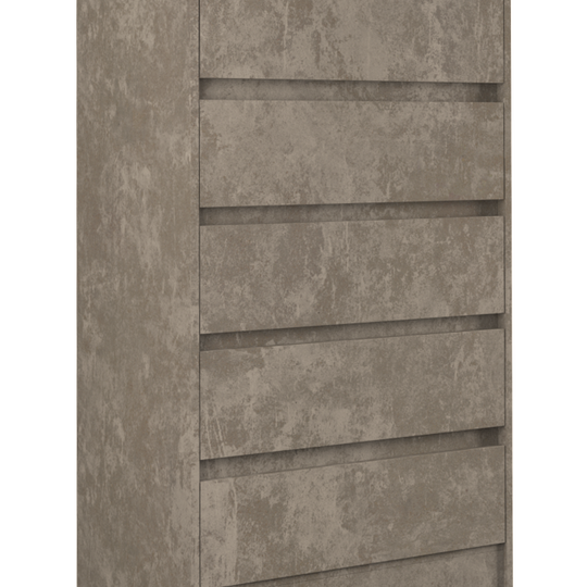 Ergonomiška 5 stalčių komoda pilka spalva