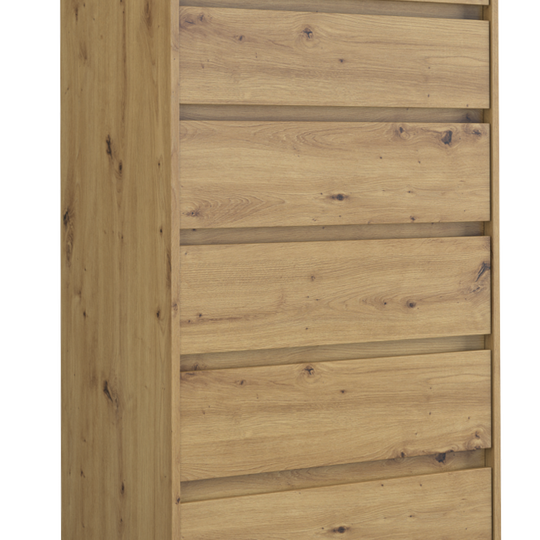 Ergonomiška 6 stalčių komoda rudos spalvos