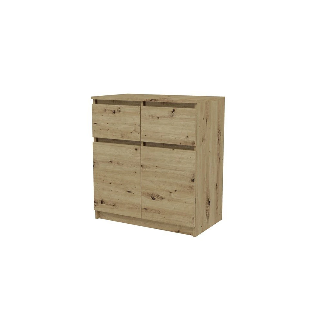 2-durų ir 2-stalčių komoda su ABS kraštų apdaila