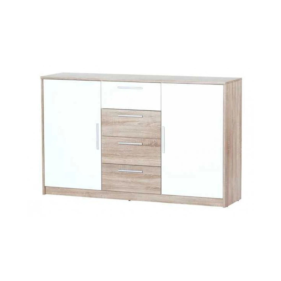 Komoda MINA 05 – Šiuolaikiškas dizainas su sidabrinėmis rankenėlėmis