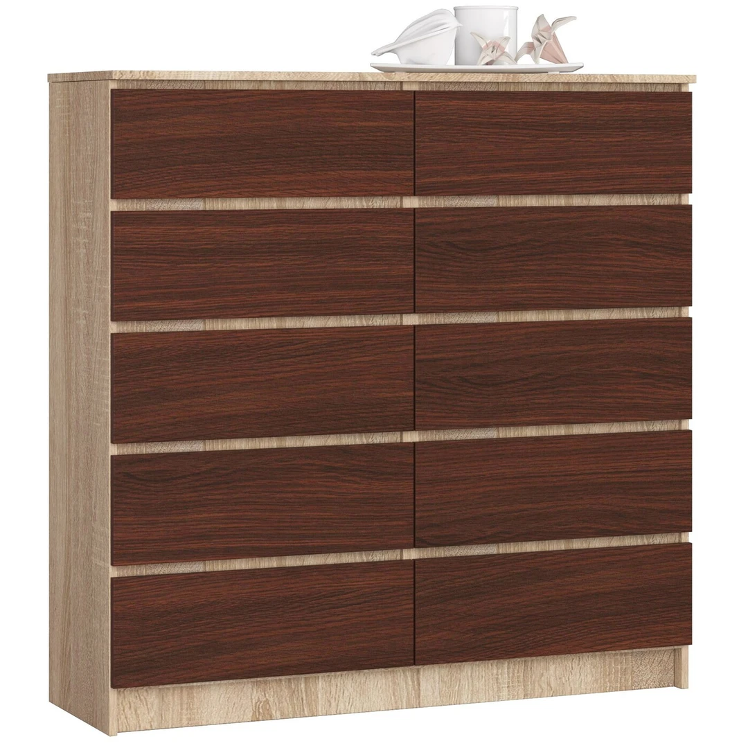 Didelė 120 cm komoda su 10 stalčių