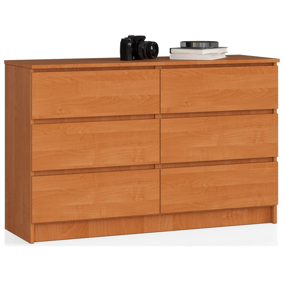 Aukštos kokybės alksnio spalvos komoda K120 su 6 stalčiais