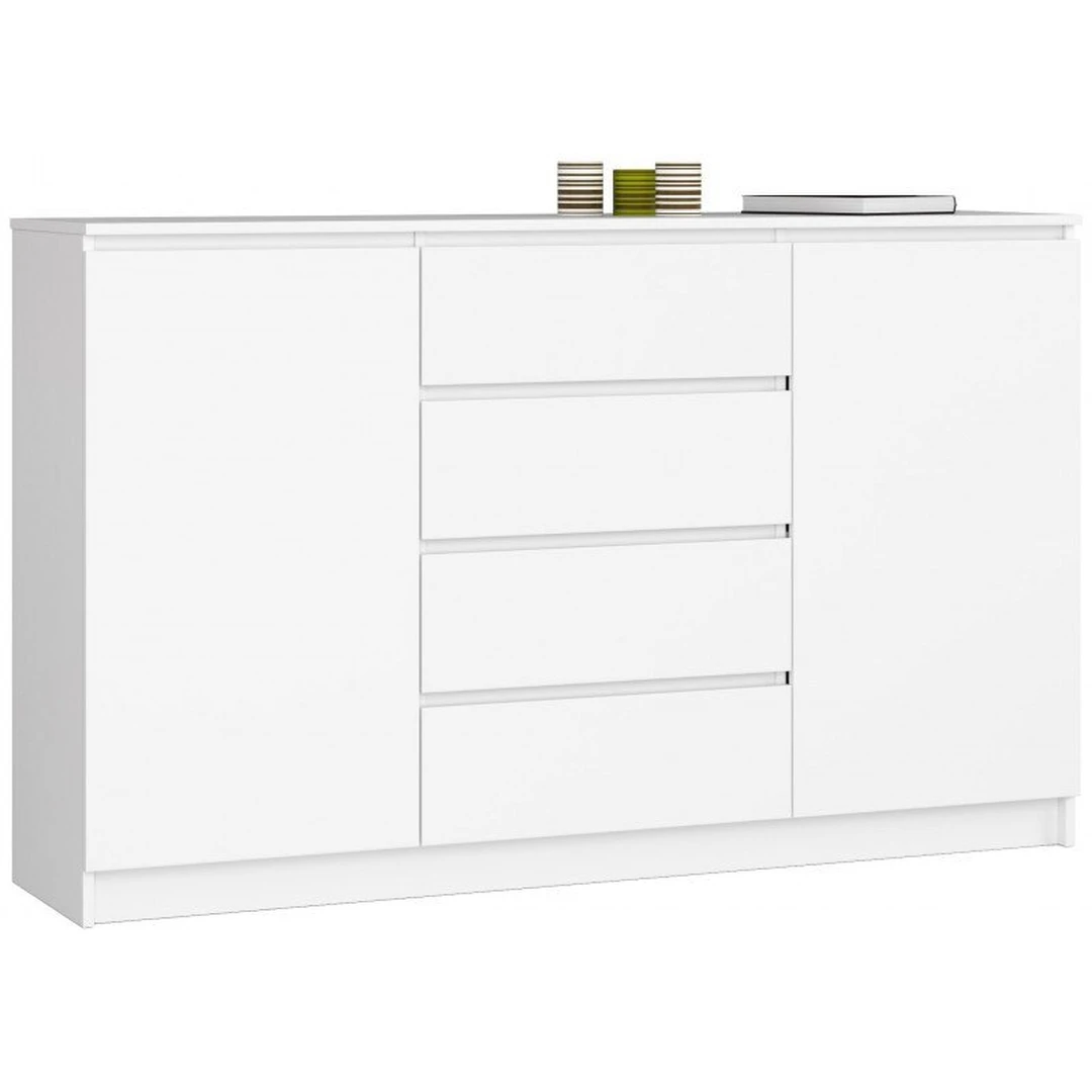 Baltos spalvos komoda K160 – erdvus ir funkcionalus sprendimas