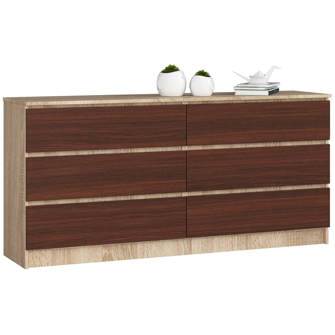 Plati komoda su 6 stalčiais – kokybė ir stilius