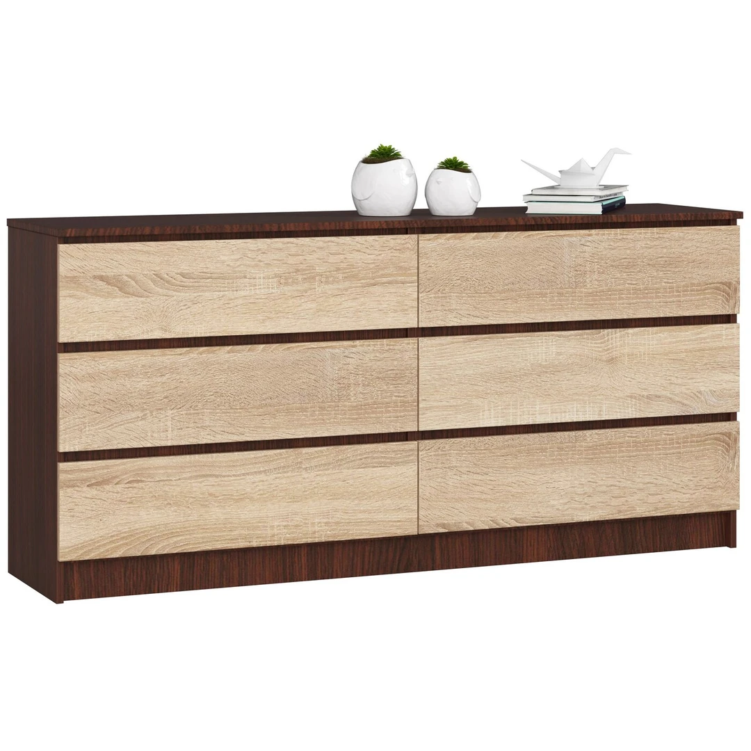 Komoda K 160 cm su 6 stalčiais – patvarus ir stilingas sprendimas