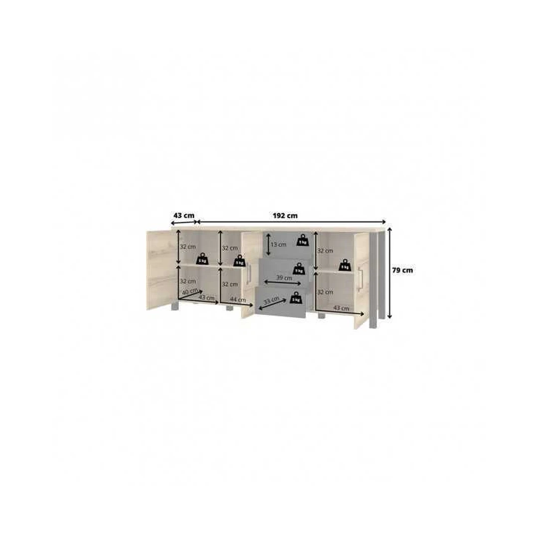 Stylinga ir kokybė: Riešutmedžio spalvos spinta su juodais akcentais