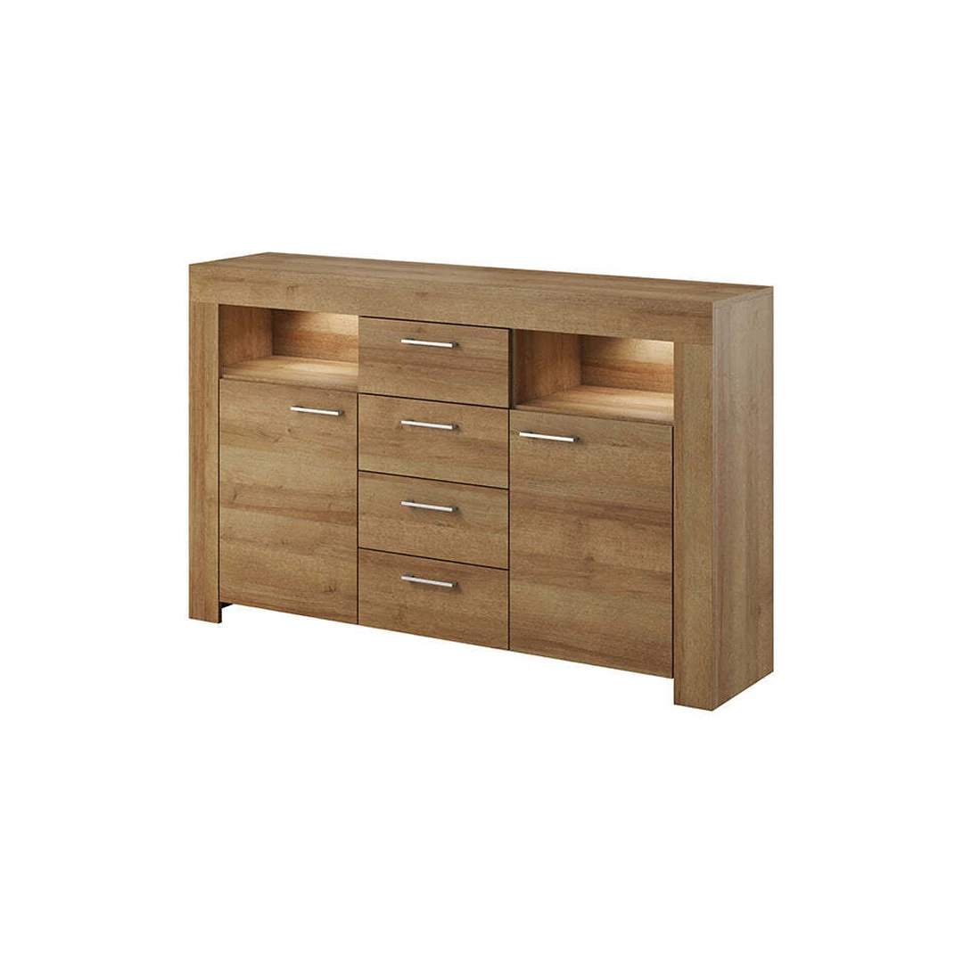 Šiuolaikinis ąžuolo spalvos baldas su LED apšvietimu