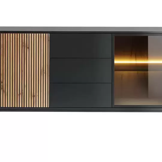 Modernūs baldai su LED apšvietimu ir tyliu uždarymu