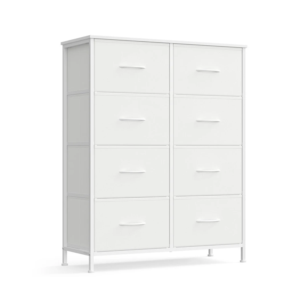 Komoda SONGMICS LGS124BH04, 8 stalčiai, Balta, 76,7 × 95,2 × 30 cm - Komodos, šoninės spintelės