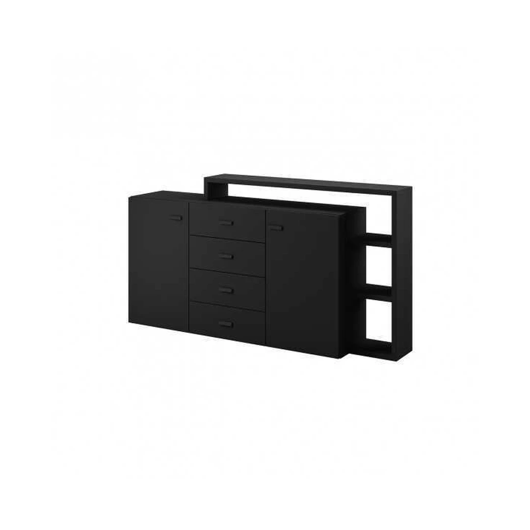 Moderni juoda spintelė su matiniu apdailos efektu