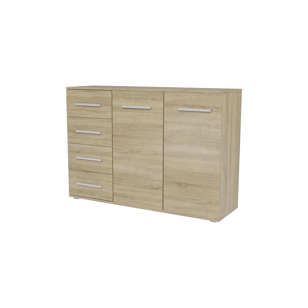 2-durų ir 4-stalčių komoda iš laminuotos medžio drožlių plokštės