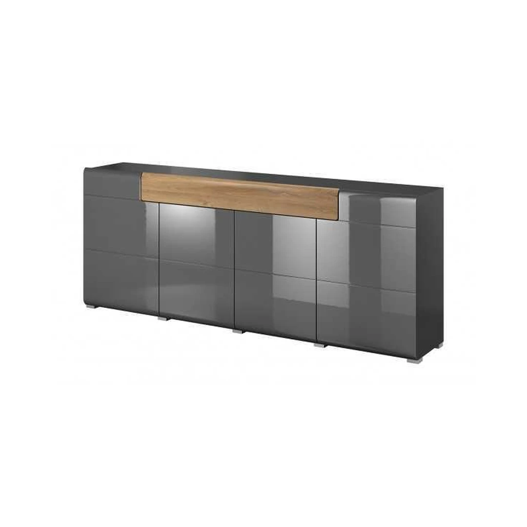 Moderni 5 durų spinta su liečiamu atidarymu ir antracito blizgesiu