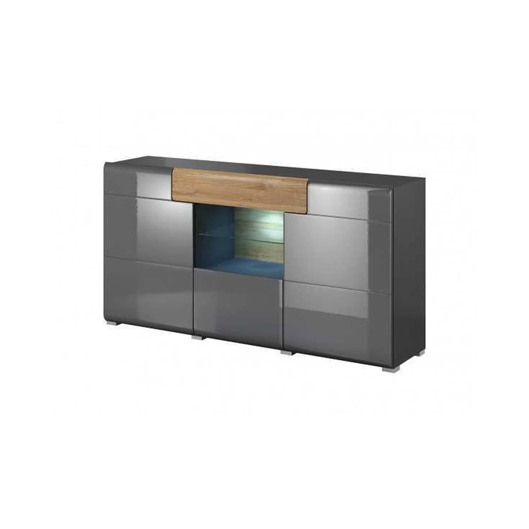 Moderni spinta su 3 durimis ir stalčiumi antracito spalvoje