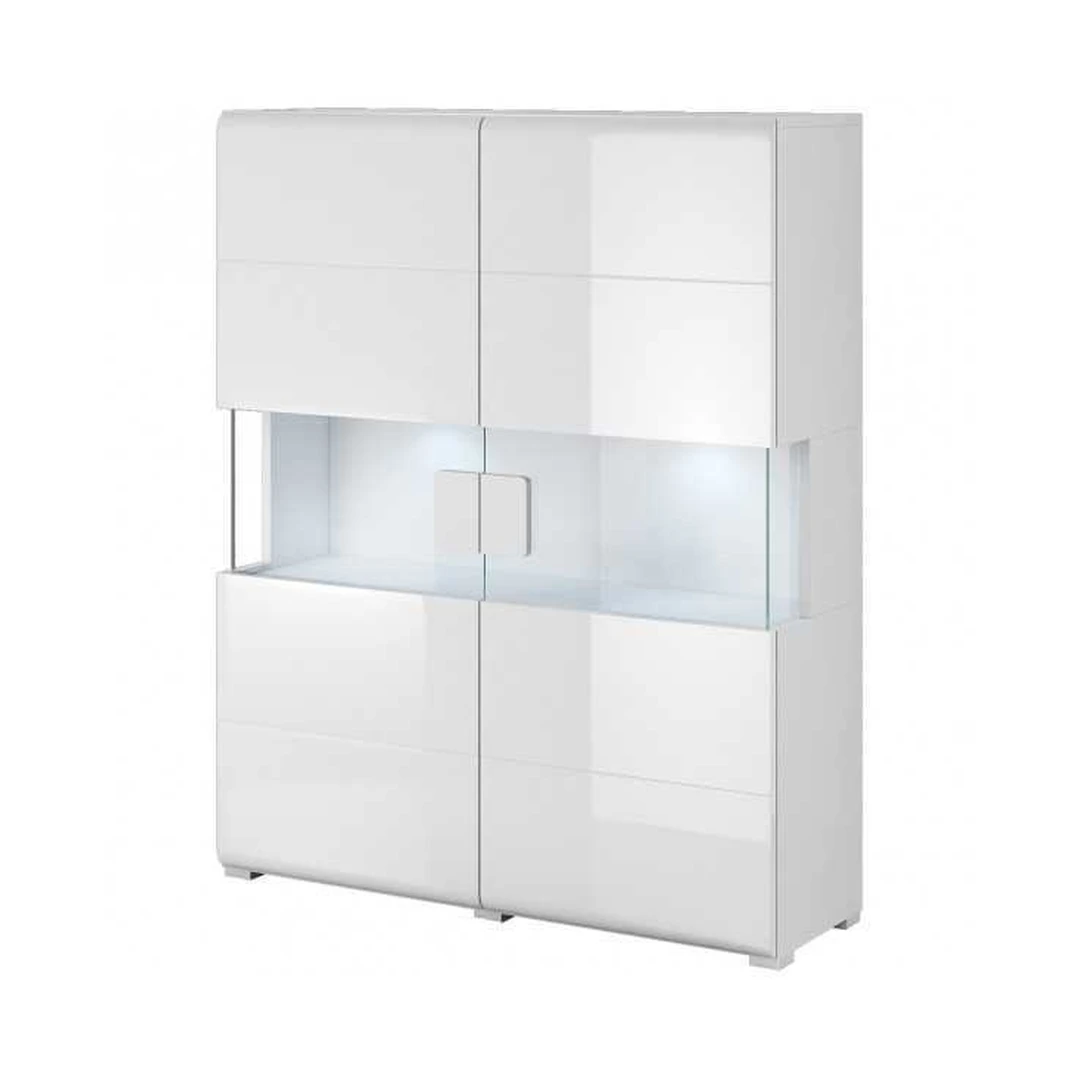 Baldų spinta balta su blizgiu priekiu